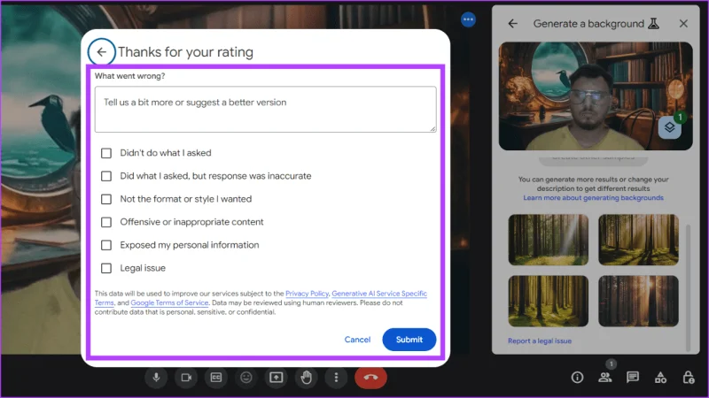 Come generare lo sfondo di Google Meet con Gemini AI