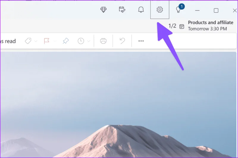 Accéder aux paramètres dans Outlook