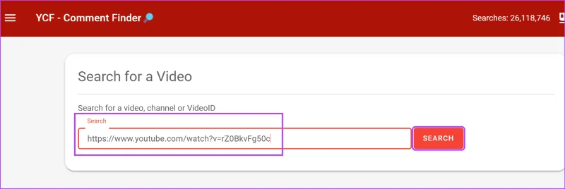 Come cercare commenti su YouTube