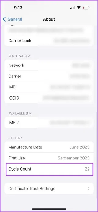 Hoe u het aantal batterijcycli op de iPhone 15-serie kunt controleren