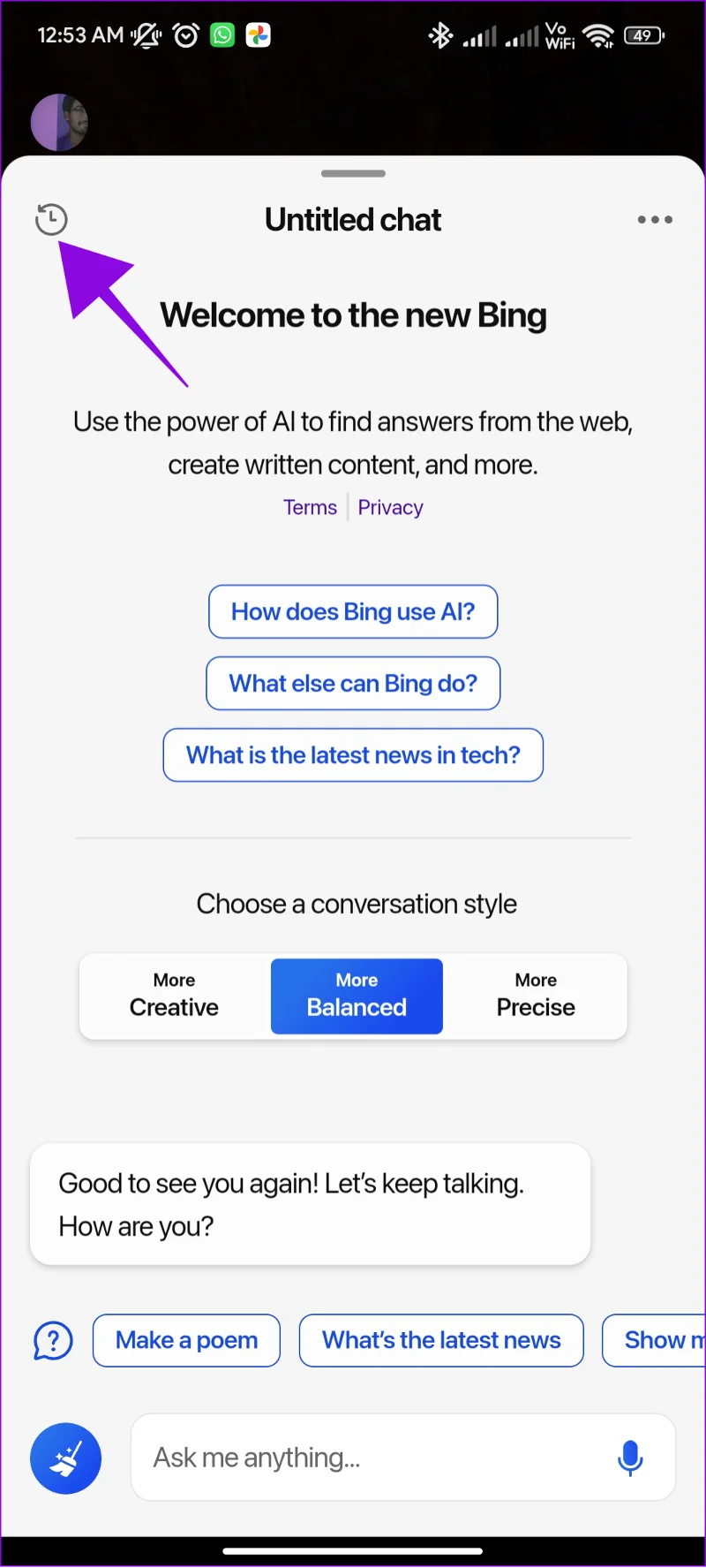 Comment afficher, exporter et supprimer l'historique des discussions Bing