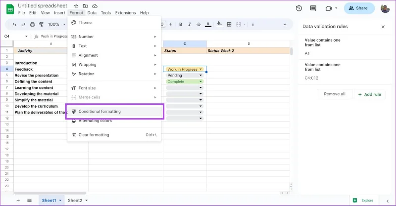 Come creare, modificare ed eliminare elenchi a discesa in Fogli Google