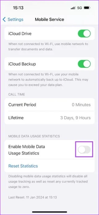 Hoe u het maandelijkse of dagelijkse gegevensgebruik op de iPhone kunt controleren
