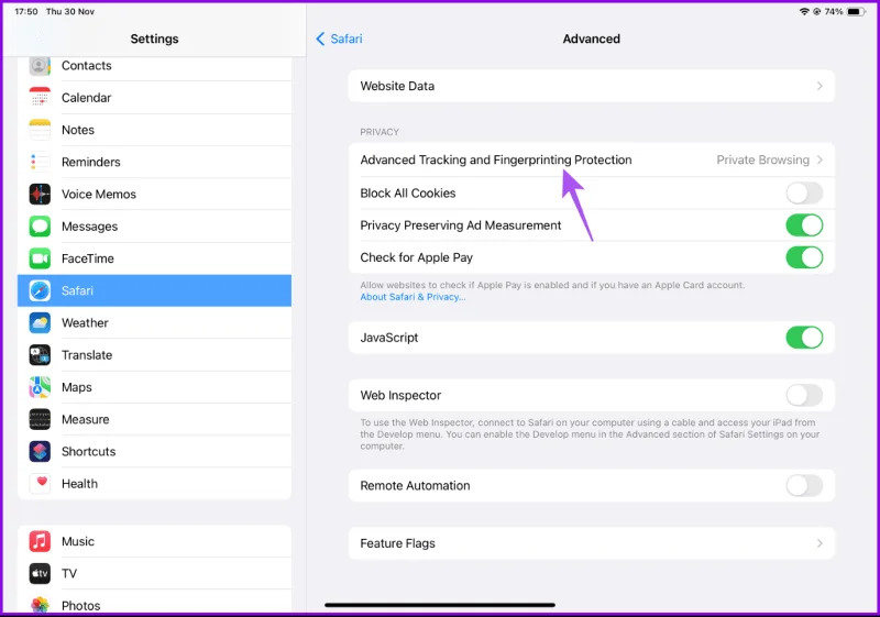 Come eliminare i tracker dei siti Web da Safari