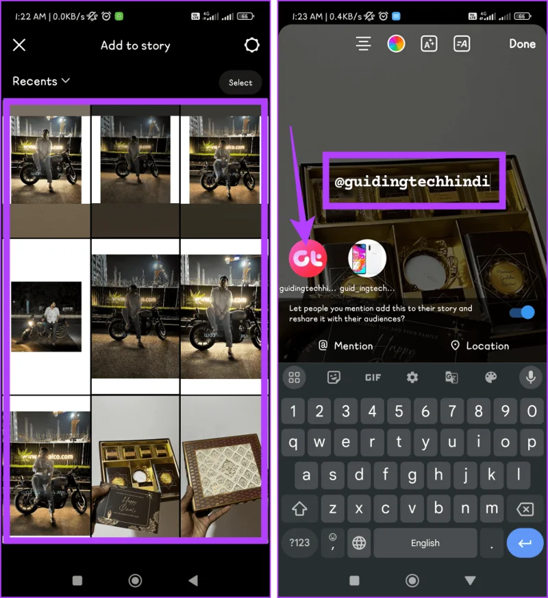 Come taggare/menzionare qualcuno nella storia di Instagram senza che venga mostrato