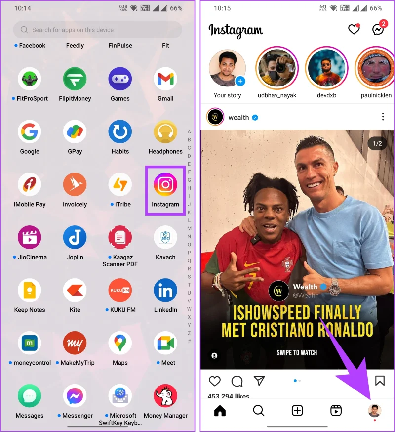 Comment partager une publication Instagram sur une histoire Snapchat