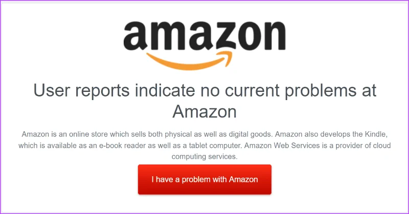 Überprüfen Sie den Serverstatus von Amazon