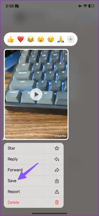 Guardar video en iPhone