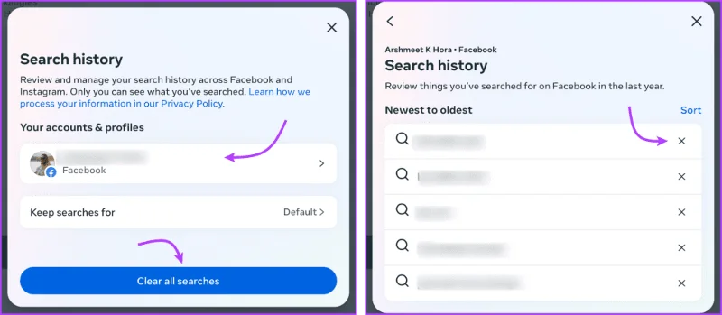 Facebook-zoeksuggesties wissen van iPhone, Android, Windows of Mac