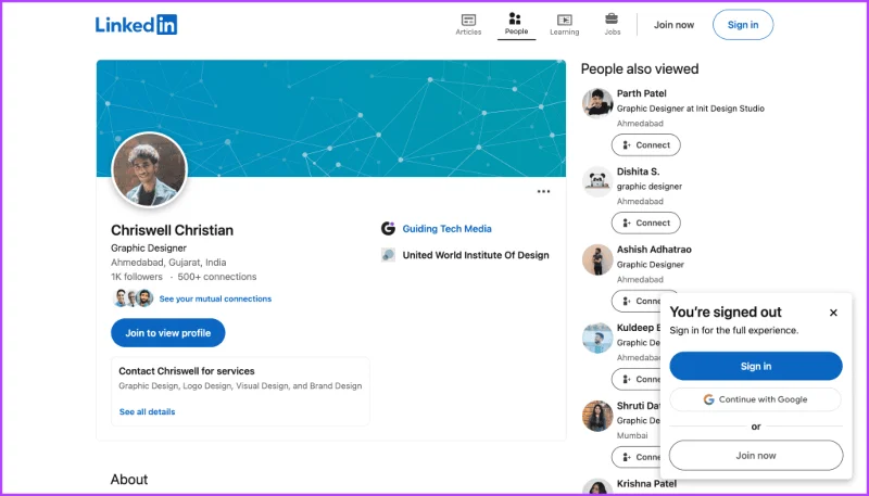 2 modi per visualizzare i profili LinkedIn in modo anonimo o senza account