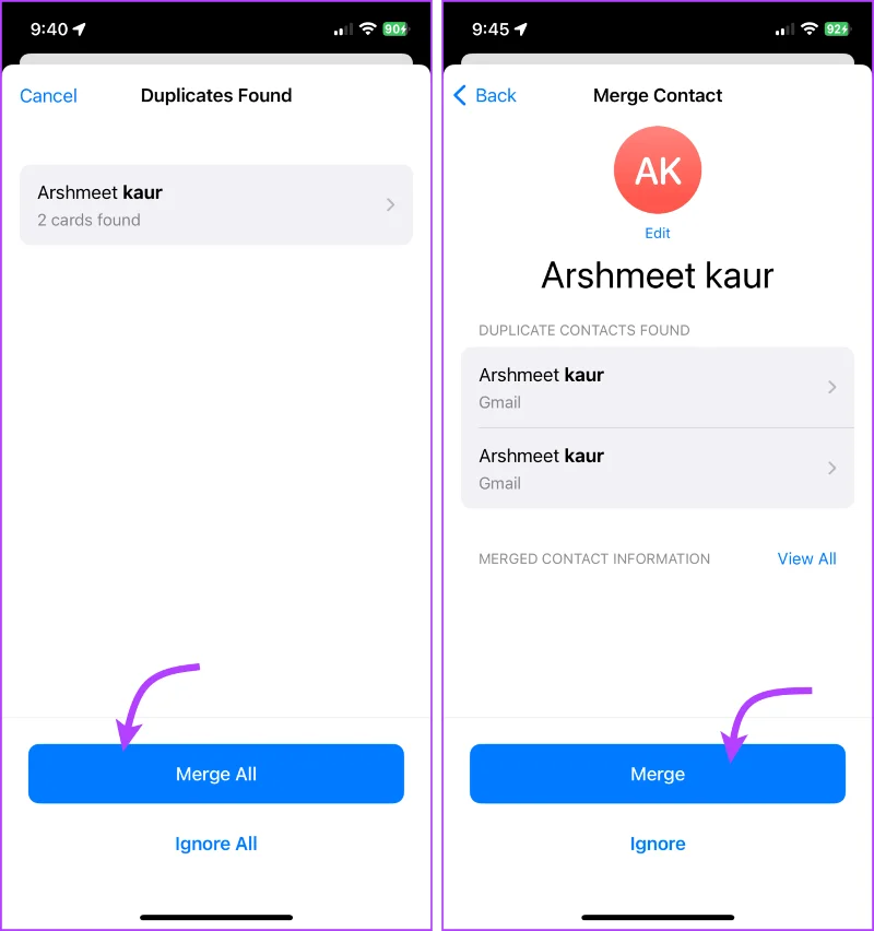Hoe dubbele contacten op de iPhone samen te voegen en te verwijderen