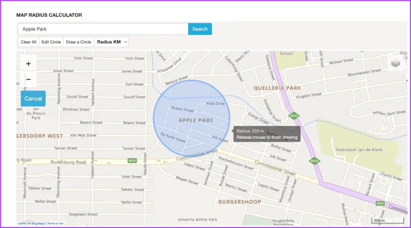 Come disegnare un raggio su Google Maps