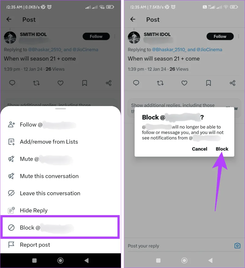 Come bloccare risposte e menzioni spam su X