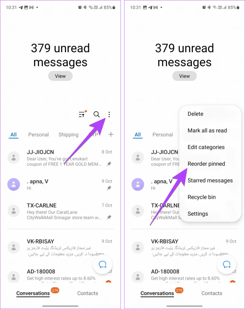 5 modi per ripristinare le impostazioni dei messaggi sui telefoni Samsung Galaxy