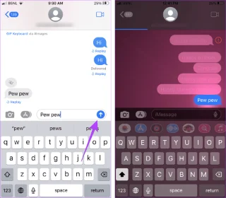 Top 9 iMessage-trucs zoals Pew Pew om speciale effecten op de iPhone toe te voegen