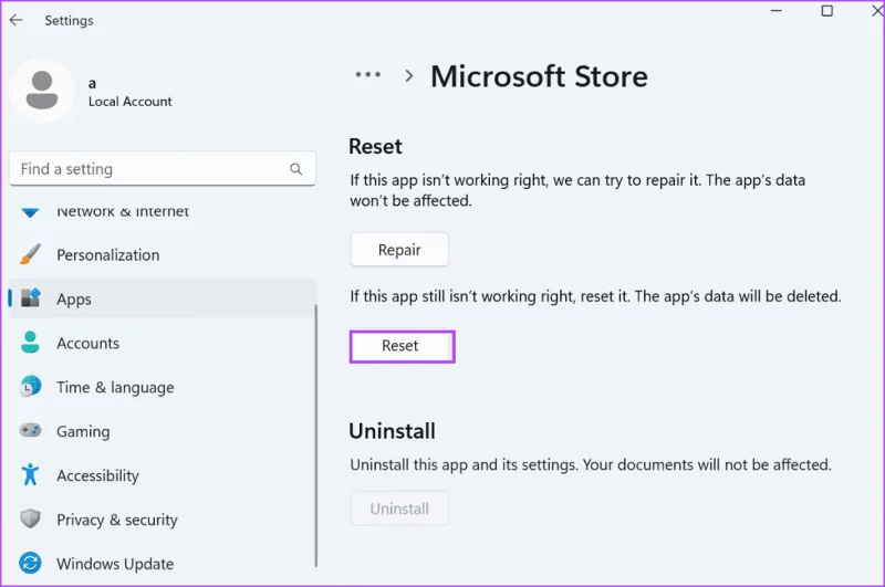 5 façons rapides de réinitialiser le Microsoft Store dans Windows 11