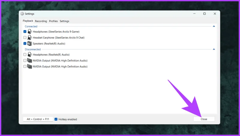 Cómo cambiar la salida de audio en Windows con una tecla de acceso rápido