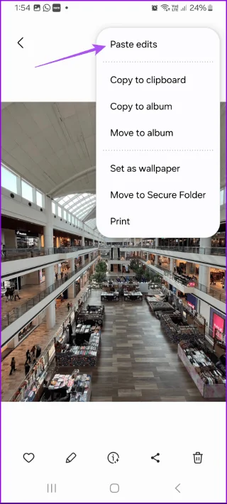 Comment copier et coller les modifications des photos sur les téléphones Samsung Galaxy