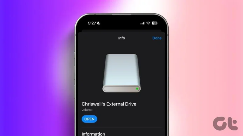 Hoe u een externe schijf op de iPhone gebruikt
