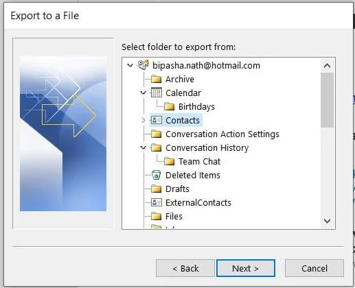 Exportați Contactele din Outlook și Importați-le în Gmail