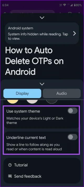 Comment utiliser l'application Mode Lecture sur Android