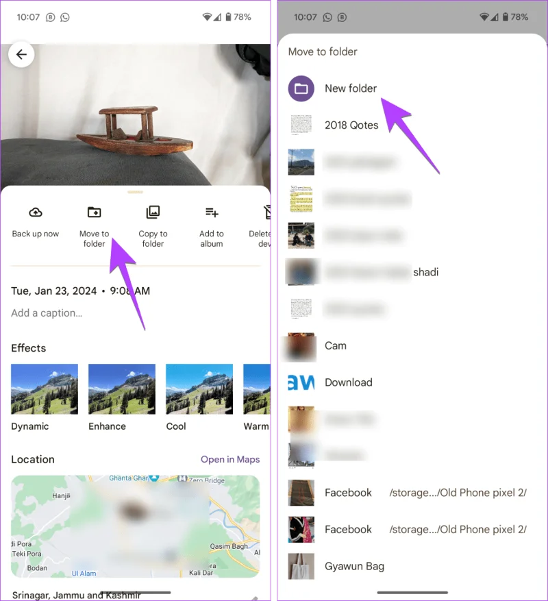 Quelle est la différence entre un album et un dossier dans Photos