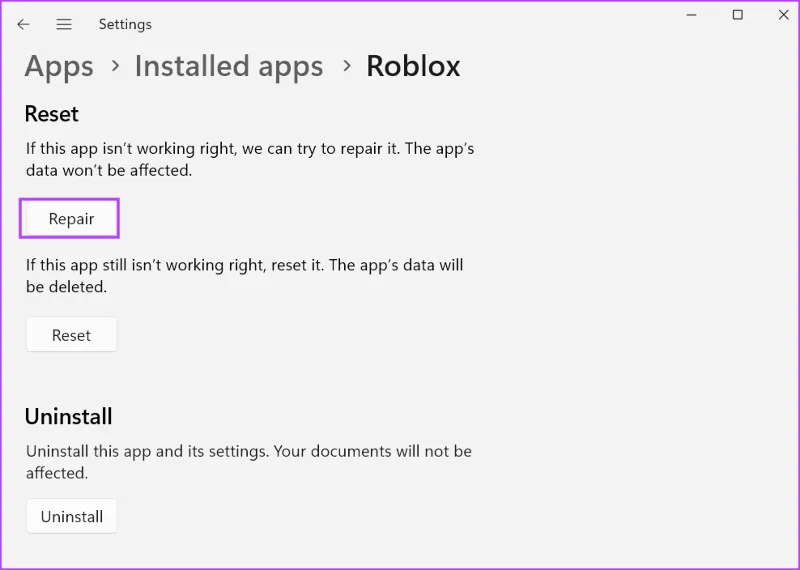 Las 8 formas principales de solucionar el 'Código de error 610 de Roblox' en Windows 11