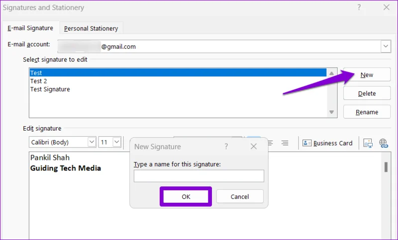 5 formas de arreglar la firma de Outlook que no se muestra en Windows