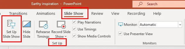 在 PowerPoint 365 中启用自动亭展示模式