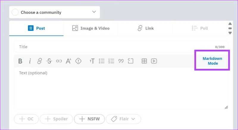 Come utilizzare la formattazione del testo su Reddit utilizzando la modalità Markdown