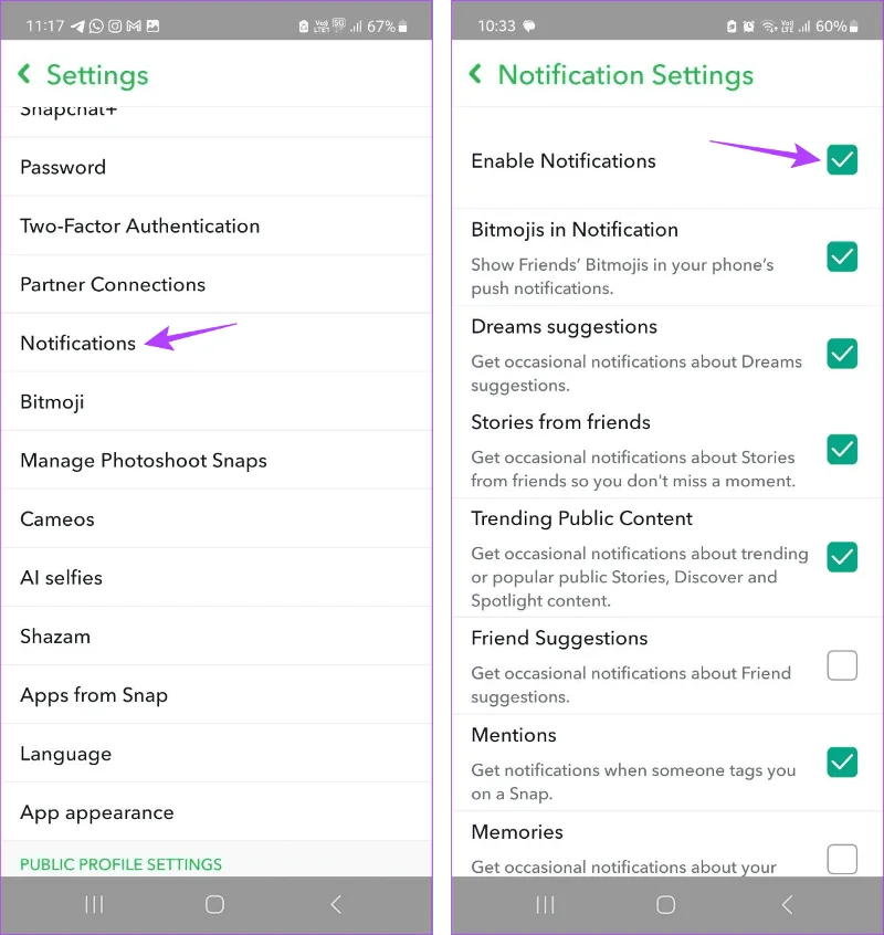 Come disattivare la notifica di digitazione su Snapchat