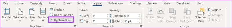 Como ativar e desativar a hifenização no Microsoft Word