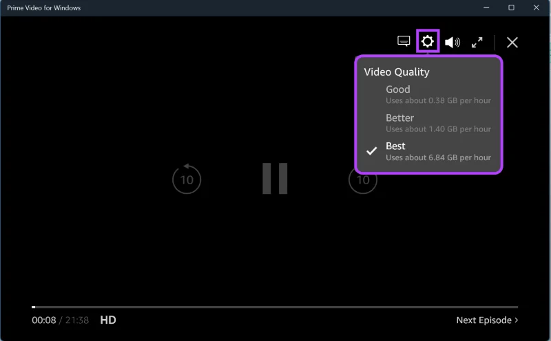 Cómo cambiar la calidad de transmisión de video de Amazon Prime en cualquier dispositivo