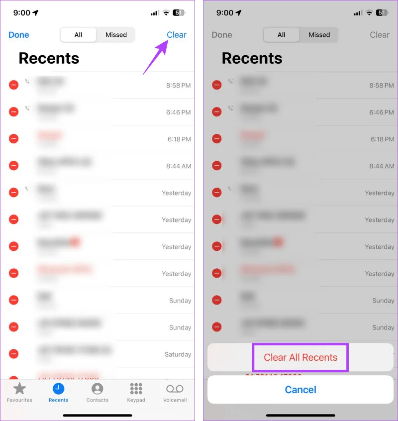 Hoe u de oproepgeschiedenis op de iPhone kunt bekijken en verwijderen