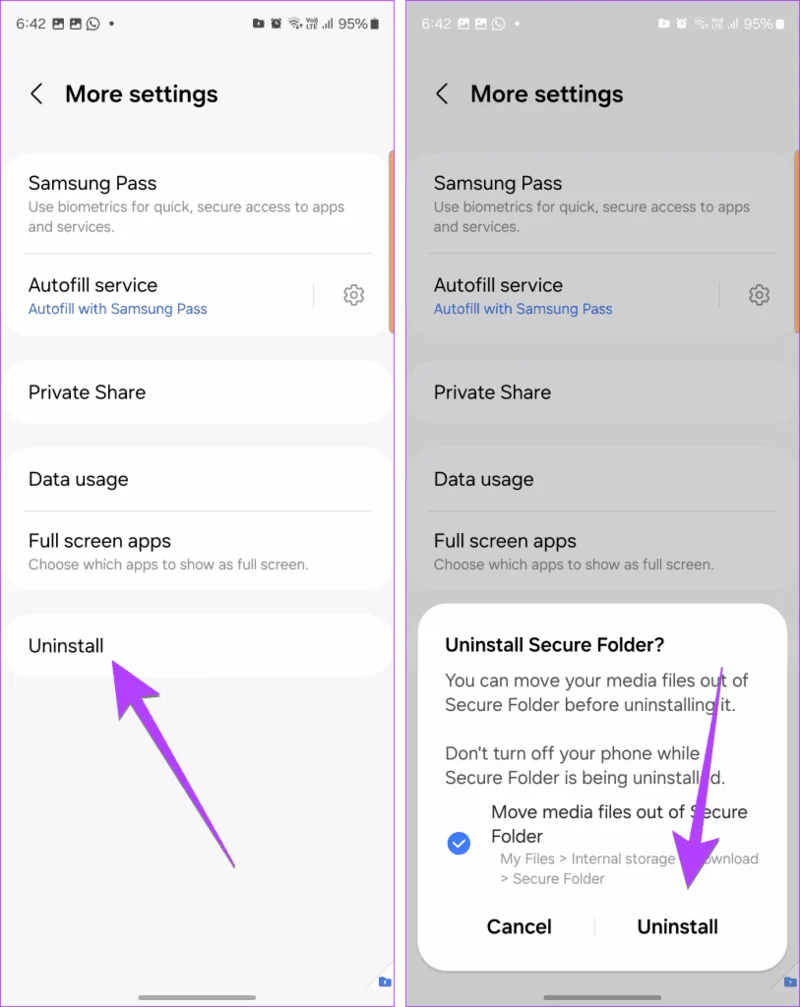 Come eliminare la cartella protetta sul telefono Samsung e cosa succederà