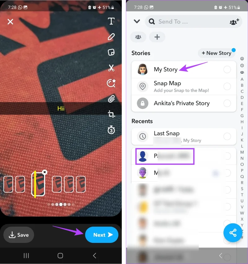 Comment ajouter des photos de pellicule à l'histoire de Snapchat