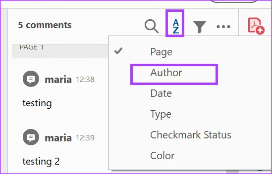 Come modificare il nome dell'autore per i commenti in Adobe Acrobat