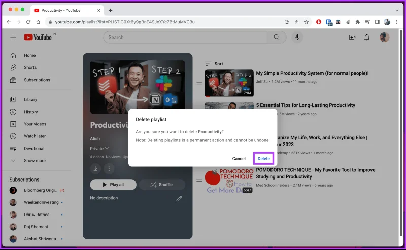 Come eliminare la playlist di YouTube su desktop o dispositivo mobile