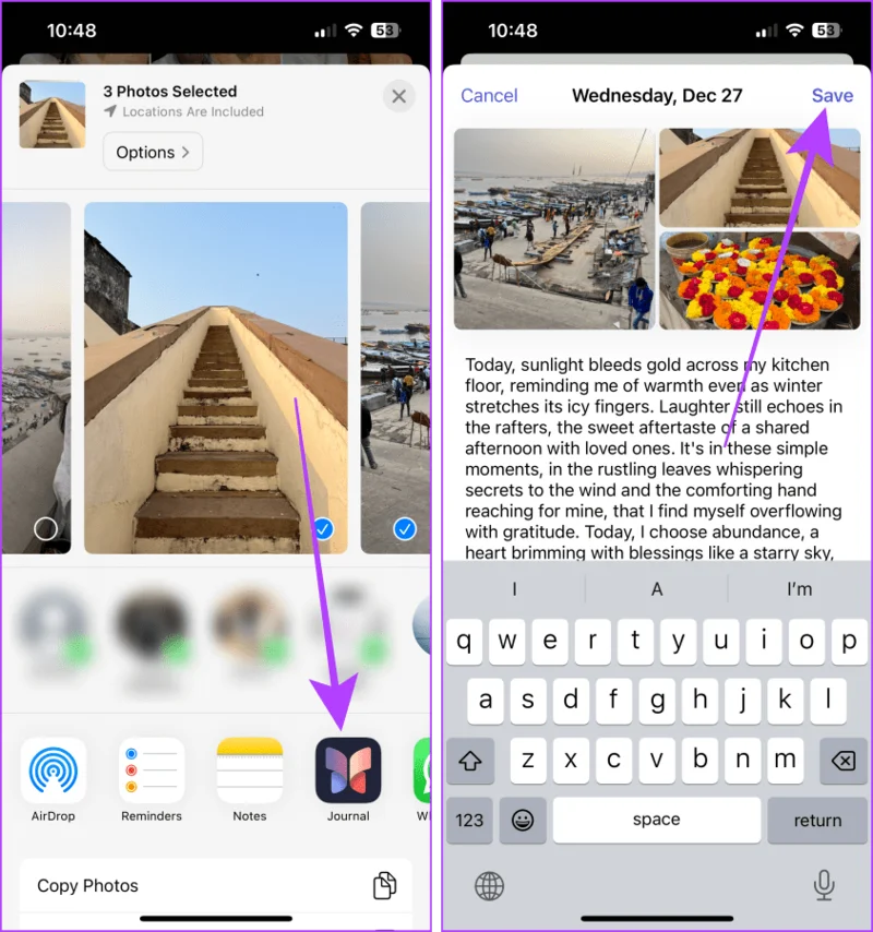 Hoe u de Journal-app op uw iPhone gebruikt