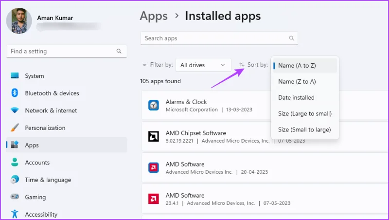 3 mejores formas de comprobar el tamaño de la aplicación en Windows 11