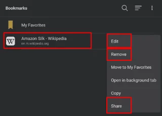 Amazon Fire: Bladwijzers Toevoegen/Verwijderen Voor Webpagina's