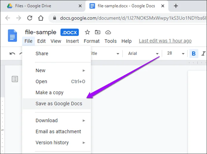 Come convertire file DOCX in documenti Google
