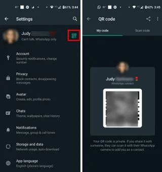 Adăugați un nou contact WhatsApp folosind un cod QR personalizat