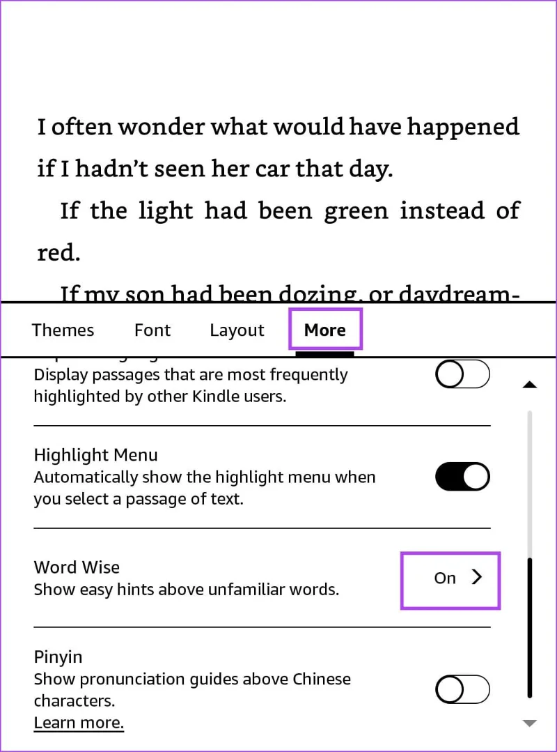Como desativar o Word Wise em seu leitor Kindle
