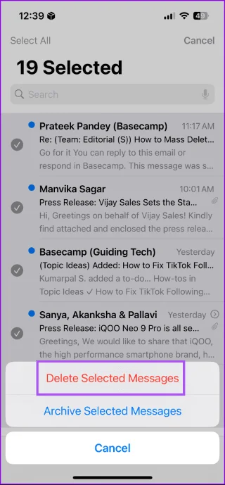 Comment supprimer en masse des e-mails dans Apple Mail