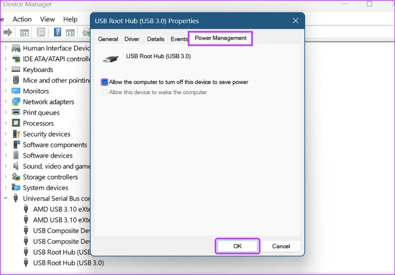 Cómo deshabilitar la suspensión selectiva de USB en Windows 11