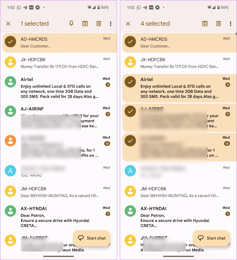 Hoe meerdere of alle tekstberichten op Android te verwijderen