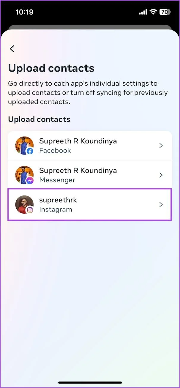 Come sincronizzare i contatti da Instagram