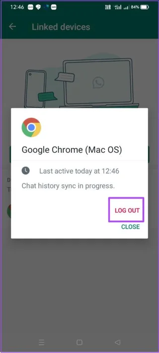 วิธีออกจากระบบอุปกรณ์ที่เชื่อมโยงจากบัญชี WhatsApp