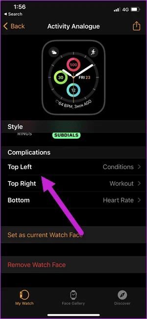Come mostrare i passaggi sul quadrante di un Apple Watch
